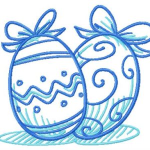 Two Easter eggs embroidery design