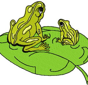 Two Frogs embroidery design