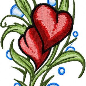 Two Hearts  embroidery design