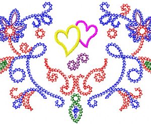 Two flowers modern variant embroidery design