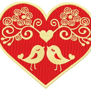 Two Lovebirds embroidery design