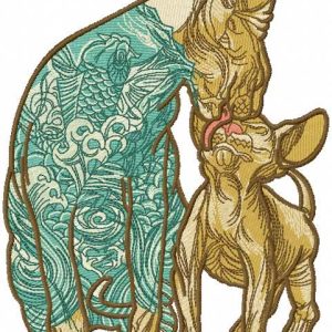 Cat and kitty cat sphynx embroidery design