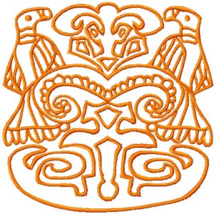 Two mystic birds embroidery design