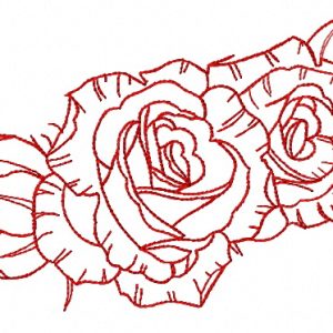 Two roses embroidery design