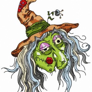 Ugly witch embroidery design