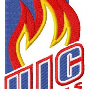UIC Flames logo embroidery design