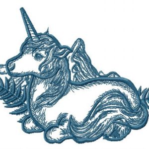 Unicorn and fern embroidery design