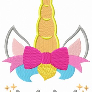 Unicorn girl embroidery design