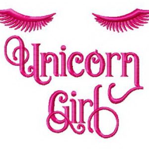 Unicorn girl embroidery design