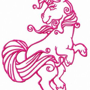 Unicorn prancing embroidery design