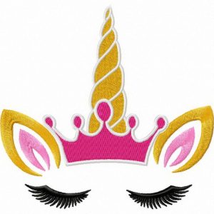 Unicorn princess embroidery design
