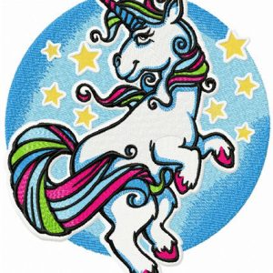 Unicorn's dance at night embroidery design