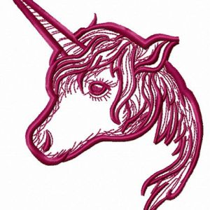 Unicorn's head embroidery design