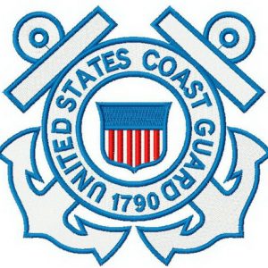 United States coast guard logo embroidery design