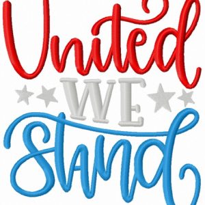 United we stand embroidery design
