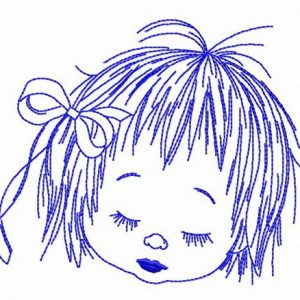 Upset child's face embroidery design