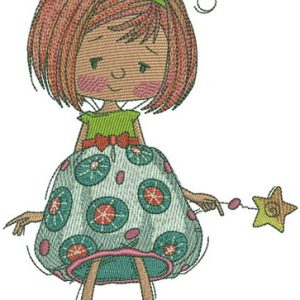 Upset girl fairy embroidery design