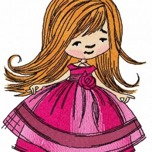 Upset princess embroidery design