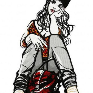 Upset teenager embroidery design