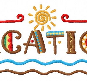 Vacation embroidery design