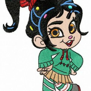 Vanellope dancing embroidery design