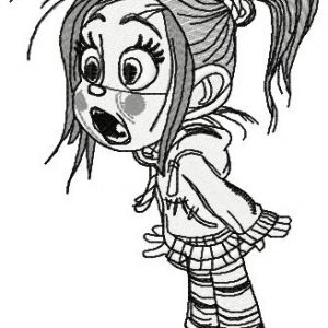 Vanellope sketch embroidery design