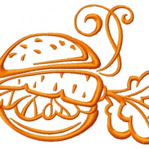 Vegan burger 2 embroidery design