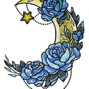 Vernal moon embroidery design