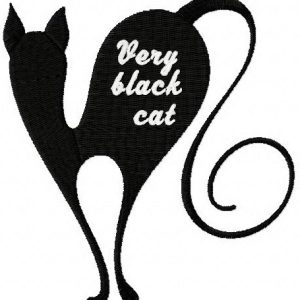 Very black cat 1 embroidery design