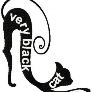 Very black cat 2 embroidery design