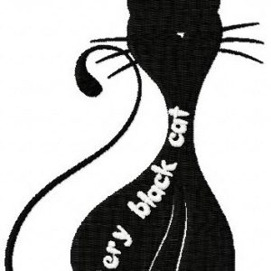 Very black cat 3 embroidery design