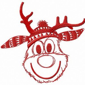 Very happy deer embroidery design