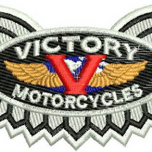 Victory motocycles logo embroidery design