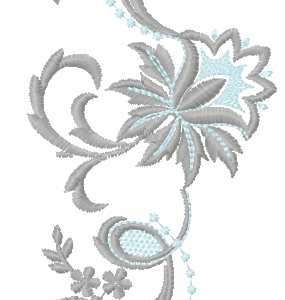 Vintage flower decoration embroidery design