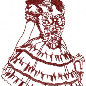 Vintage Girl embroidery design