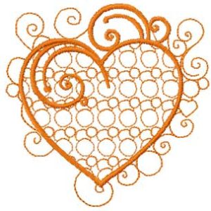Vintage heart 3 embroidery design