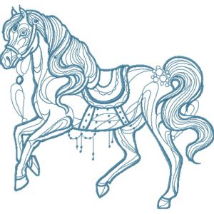 Vintage horse embroidery design