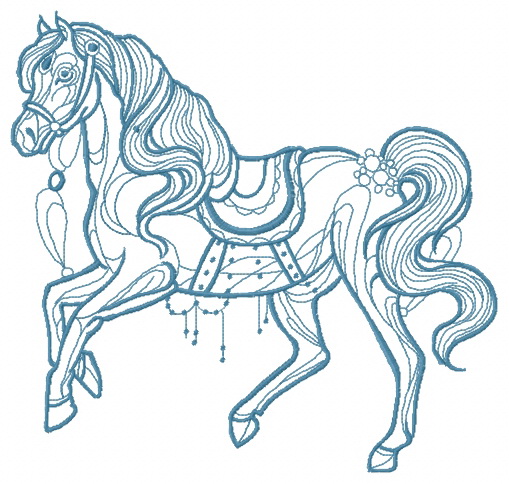Vintage horse embroidery design