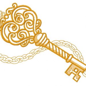 Vintage key 2 embroidery design