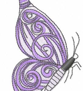 Violet butterfly embroidery design