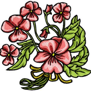 Violets Flower embroidery design