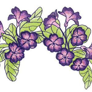 Violets wreath embroidery design