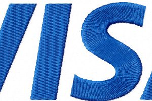 ViSA payment system logo embroidery design