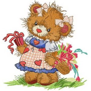 Visiting granny embroidery design