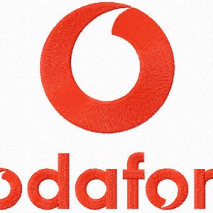 Vodafone logo embroidery design