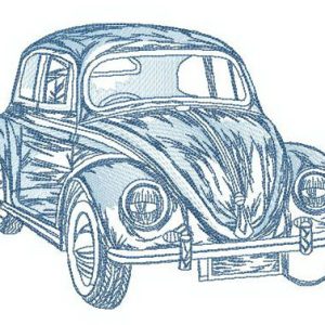 Volkswagen Bug sketch embroidery design