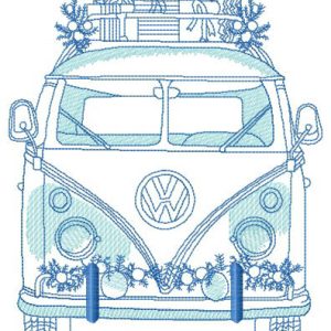 Volkswagen bus embroidery design