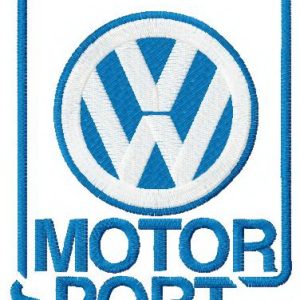 Volkswagen motor sport embroidery design