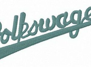 Volkswagen wordmark logo embroidery design