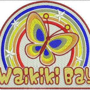 Waikiki bay badge embroidery design
